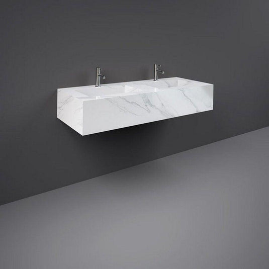 RAK Ceramics Precious 1200mm Wall Mounted Counter Wash Basin with 0th in Carrara - PRECT12347100A0 - Envy Bathrooms Ltd