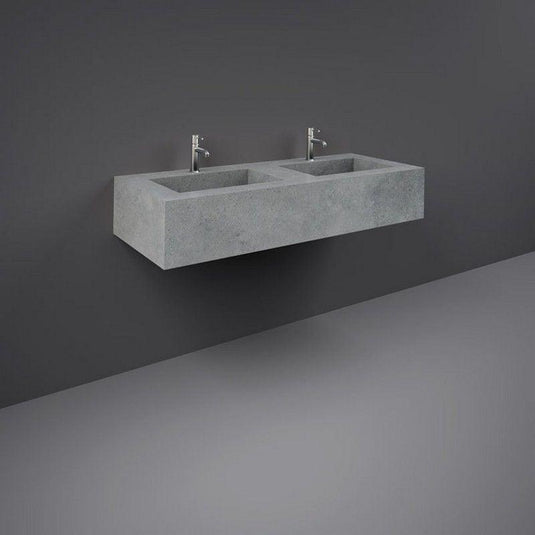 RAK Ceramics Precious 1200mm Wall Mounted Counter Wash Basin with 0th in Surface XL Cool Grey - PRECT12347103A0 - Envy Bathrooms Ltd