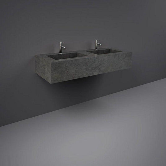 RAK Ceramics Precious 1200mm Wall Mounted Counter Wash Basin with 1th in Behind Grey - PRECT12347104A - Envy Bathrooms Ltd