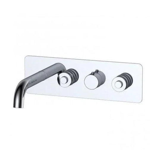 RAK Ceramics Prima Tech Dual Outlet Concealed Thermostatic Bath and Shower with Back Plate - Chrome - RAKPRT3023 - Envy Bathrooms Ltd