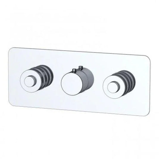 RAK Ceramics Prima Tech Dual Outlet Concealed Thermostatic Shower Valve with Back Plate - Chrome - RAKPRT3022 - Envy Bathrooms Ltd
