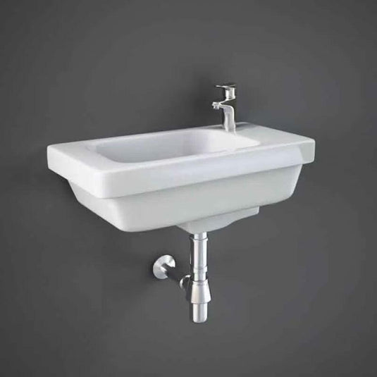 RAK Ceramics Resort 45cm Slimline Basin - 1 Tap Hole Right Hand - RST0701AWHA - Envy Bathrooms Ltd
