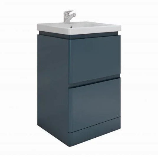RAK Ceramics Resort 550mm Floor Standing Basin Unit - Denim Blue - RAKRSTFSU55604 - Envy Bathrooms Ltd