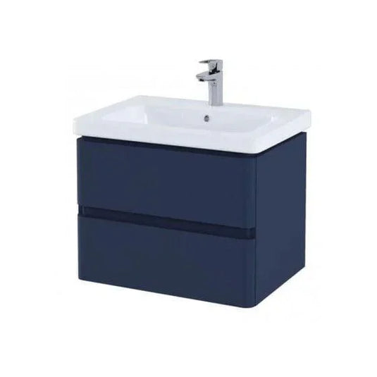 RAK Ceramics Resort 650mm Basin Unit With Double Draw - Matt Denim Blue - RAKRSTWBU65604 - Envy Bathrooms Ltd