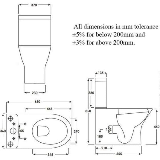 RAK Ceramics Resort Close Coupled Cistern - RST10AWHA - Envy Bathrooms Ltd