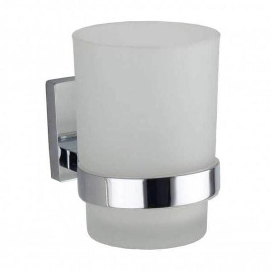 RAK Ceramics Resort Glass Tumbler & Holder - Chrome - RAKC17158 - Envy Bathrooms Ltd