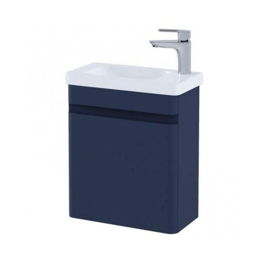 RAK Ceramics Resort Wall Hung 450mm Cloakroom Vanity Unit - Matt Denim Blue - RAKRSTWBU45604 - Envy Bathrooms Ltd