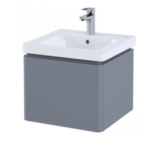 RAK Ceramics Resort Wall Hung Vanity Unit With Single Drawer - Matt Grey - RAKRSTWBU50603 - Envy Bathrooms Ltd