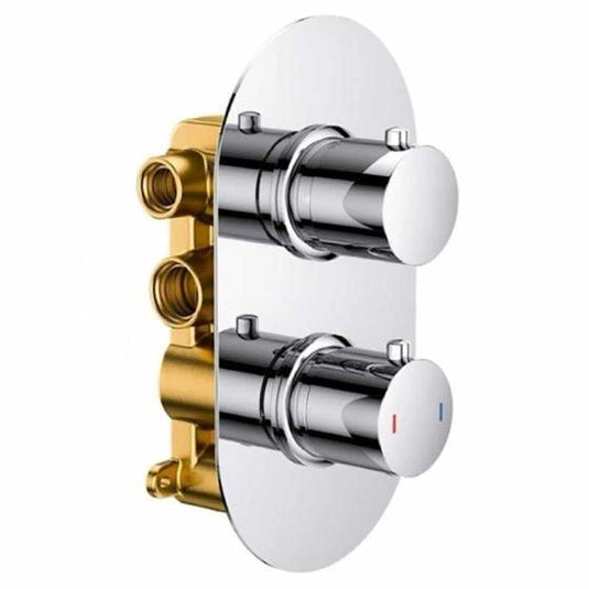 RAK Ceramics Round Dual Outlet 2 Handle Thermostatic Concealed Shower Valve - RAKSHW3202R - Envy Bathrooms Ltd