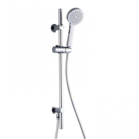 RAK Ceramics Round Slider Rail Shower Kit With Three Function Handset & Integral Wall Outlet - Chrome - RAKSHW1010 - Envy Bathrooms Ltd