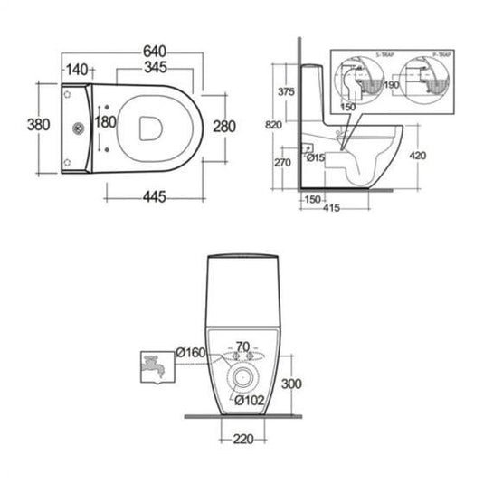 RAK Ceramics Sensation Close Coupled Cistern (Bottom Inlet) - SENWT1800AWHA - Envy Bathrooms Ltd