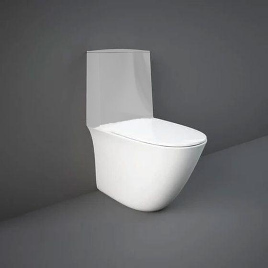 RAK Ceramics Sensation Rimless Close Coupled Toilet Pan - Alpine White - SENWC1146AWHA