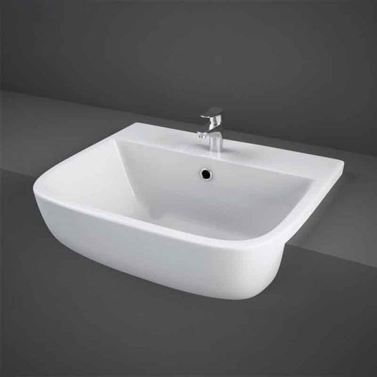 RAK Ceramics Series 600 52cm Semi Recessed Basin - 1 Tap Hole - SE0904AWHA - Envy Bathrooms Ltd