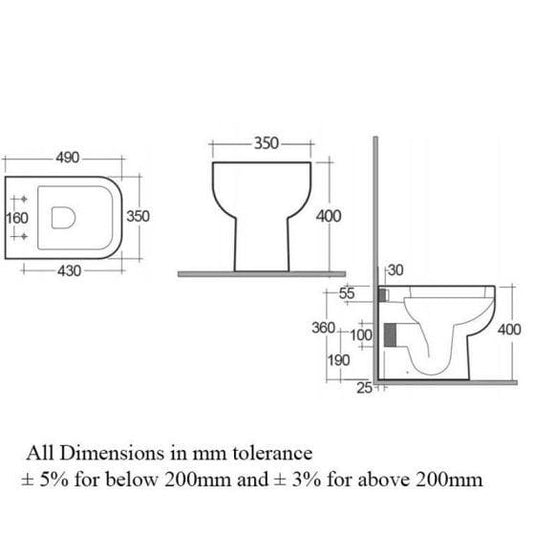 RAK Ceramics Series 600 Back to Wall Toilet Pan - Alpine White - SE16AWHA - Envy Bathrooms Ltd