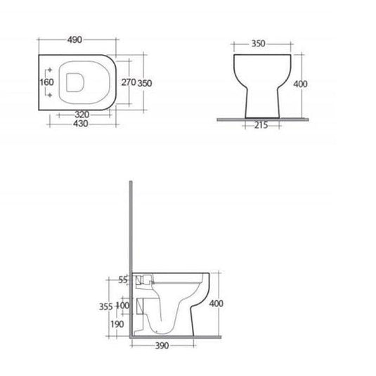 RAK Ceramics Series 600 Rimless Back to Wall Toilet Pan - Alpine White - SE17AWHA - Envy Bathrooms Ltd