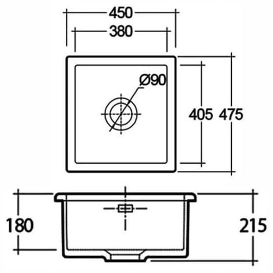 RAK Ceramics Silvia 1 Bowl Drop in Kitchen Sink - Matt Cappuccino - OC104514A - Envy Bathrooms Ltd