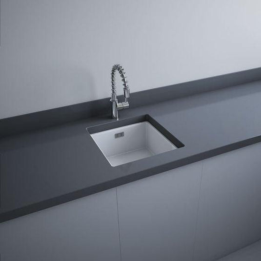 RAK Ceramics Silvia 1 Bowl Drop in Kitchen Sink - Matt White - OC104500A - Envy Bathrooms Ltd