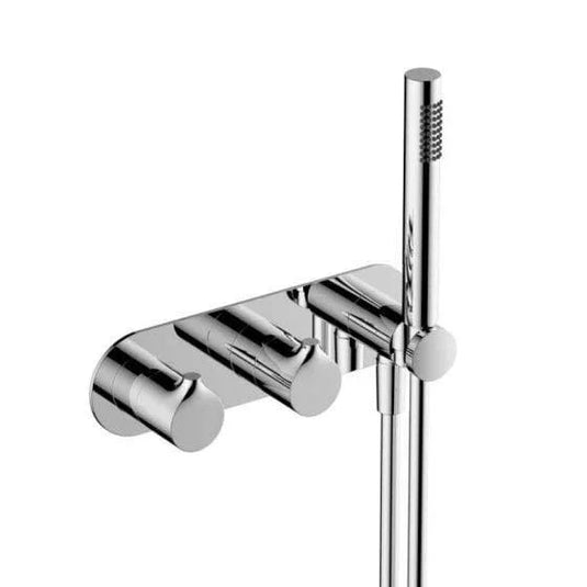 RAK Ceramics Sorrento Horizontal Dual Outlet Thermostatic Concealed Shower Valve with Handset - Chrome - RAKSOR3305C - Envy Bathrooms Ltd