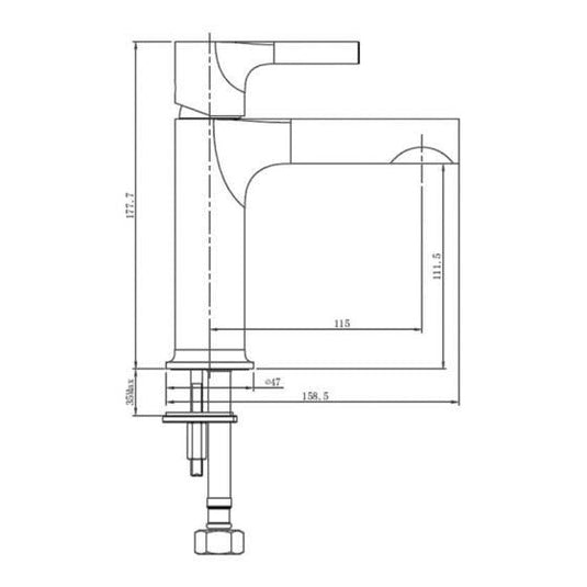 RAK Ceramics Sorrento Standard Basin Mixer Tap without Waste - Brushed Gold - RAKSOR3001G - Envy Bathrooms Ltd