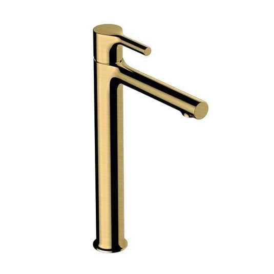 RAK Ceramics Sorrento Tall Basin Mixer Tap without Waste - Brushed Gold - RAKSOR3003G - Envy Bathrooms Ltd