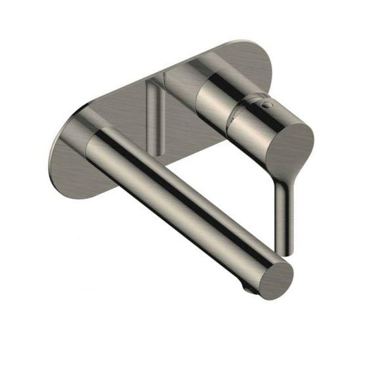 RAK Ceramics Sorrento Wall Mounted Basin Mixer Tap with Back Plate - Brushed Nickel - RAKSOR3007N - Envy Bathrooms Ltd