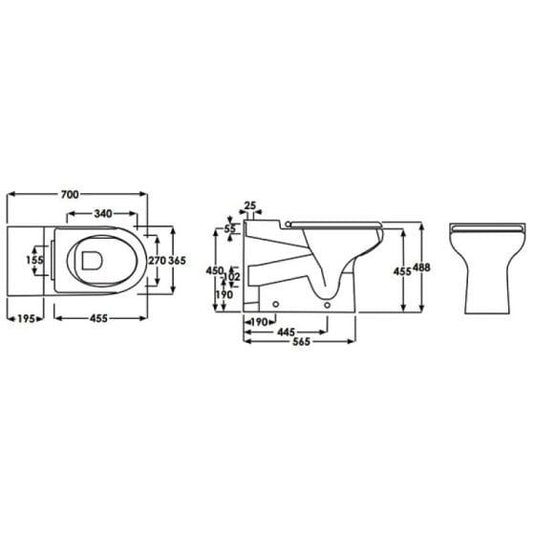 RAK Ceramics Special Needs Rimless Comfort Height Toilet Pan - Alpine White - CO20AWHA - Envy Bathrooms Ltd