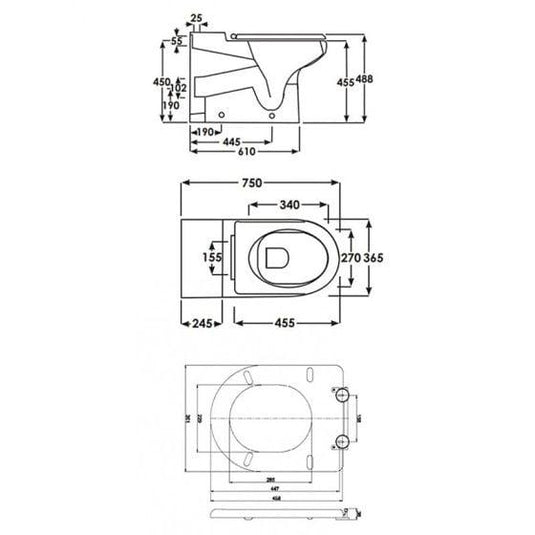 RAK Ceramics Special Needs Rimless Comfort Height Toilet Pan - Alpine White - CO21AWHA - Envy Bathrooms Ltd