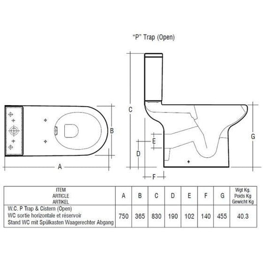 RAK Ceramics Special Needs Rimless Comfort Height Toilet Pan - Alpine White - CO22AWHA - Envy Bathrooms Ltd