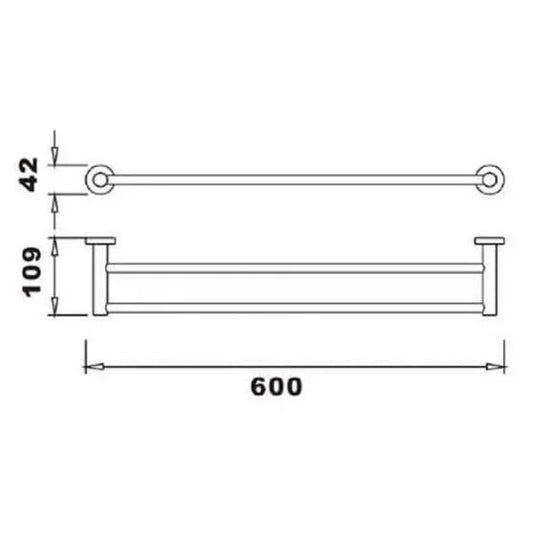 RAK Ceramics Sphere Double Towel Bar - Chrome - RAKSPH9912 - Envy Bathrooms Ltd