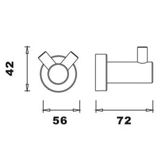 RAK Ceramics Sphere Robe Hook - Chrome - RAKSPH9909 - Envy Bathrooms Ltd