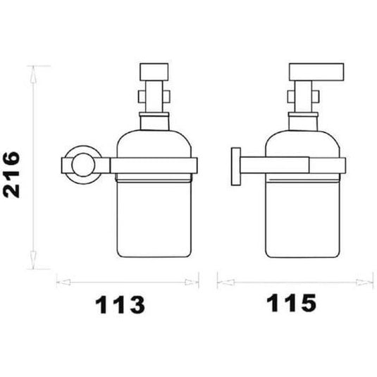 RAK Ceramics Sphere Soap Dispenser & Holder - Chrome - RAKSPH9907 - Envy Bathrooms Ltd