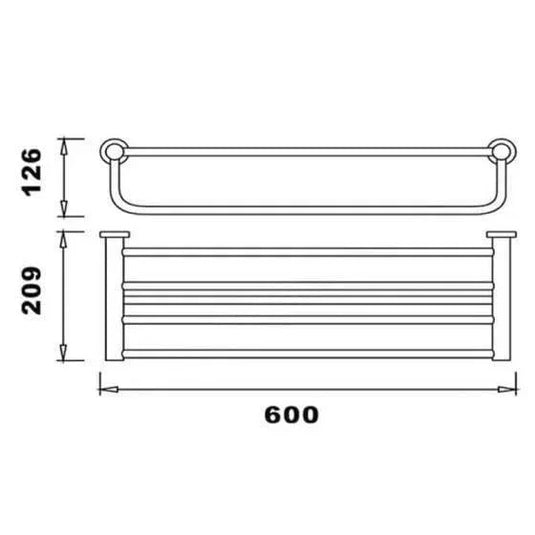 RAK Ceramics Sphere Towel Shelf - Chrome - RAKSPH9914 - Envy Bathrooms Ltd