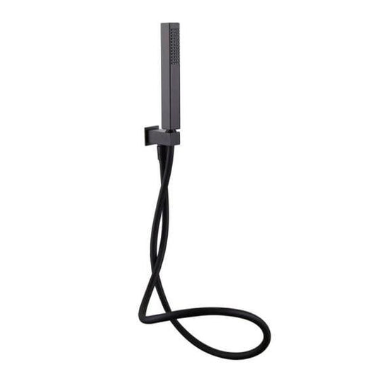 RAK Ceramics Square Shower Handset With Hose & Bracket - Black - RAKSHW4003B - Envy Bathrooms Ltd