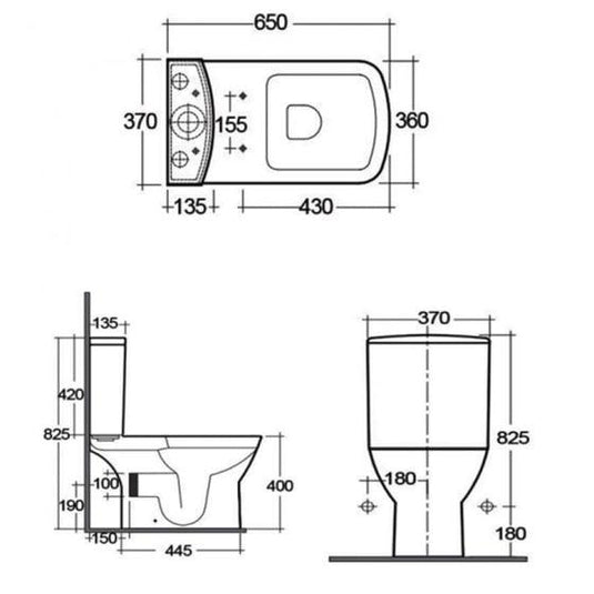 RAK Ceramics Summit Close Coupled Dual Flush Cistern - White - SUMCIST - Envy Bathrooms Ltd