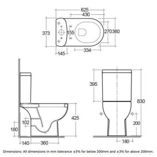 RAK Ceramics Tonique Close Coupled Cistern - Alpine White - TQ10AWHA - Envy Bathrooms Ltd