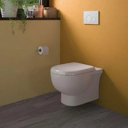 RAK Ceramics Tonique Rimless Wall Hung WC Pan - Alpine White - TQ13AWHA - Envy Bathrooms Ltd