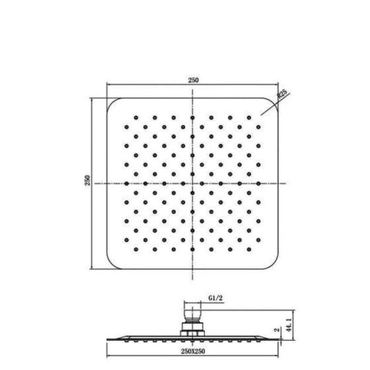 RAK Ceramics Ultra Slim Air Induction Square Shower Head - Chrome - RAKSHW1003 - Envy Bathrooms Ltd