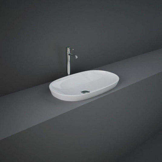 RAK Ceramics Variant Elongated Oval Drop-In Wash Basin 600mm - Alpine White - VARDI36000AWHA - Envy Bathrooms Ltd