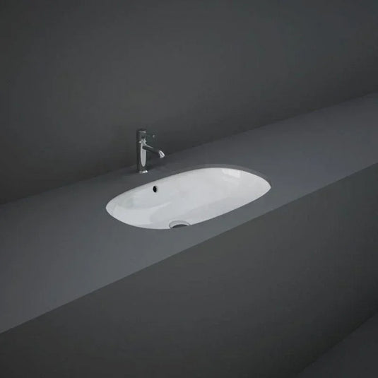RAK Ceramics Variant Elongated Oval Under Counter Wash Basin 600mm - Alpine White - VARUC36000AWHA - Envy Bathrooms Ltd