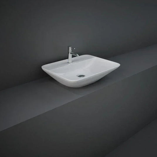 RAK Ceramics Variant Rectangular Counter Top Wash Basin 550mm 1TH with Tap Ledge - Alpine White - VARCT55501AWHA - Envy Bathrooms Ltd