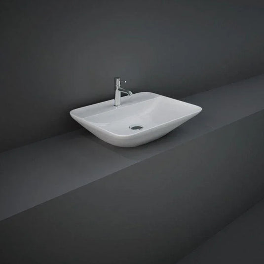 RAK Ceramics Variant Rectangular Counter Top Wash Basin 550mm 1TH with Tap Ledge - Alpine White - VARCT55501AWHA - Envy Bathrooms Ltd
