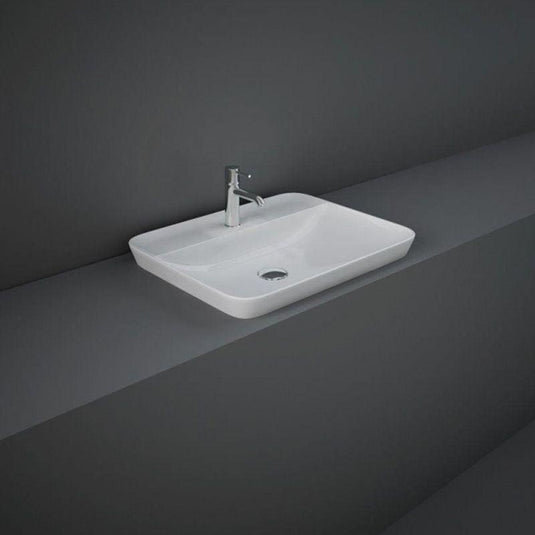 RAK Ceramics Variant Rectangular Drop-In Wash Basin 550mm 1TH with Tap Ledge - Alpine White - VARDI55501AWHA - Envy Bathrooms Ltd