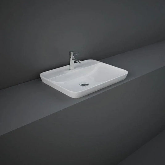 RAK Ceramics Variant Rectangular Drop-In Wash Basin 550mm 1TH with Tap Ledge - Alpine White - VARDI55501AWHA - Envy Bathrooms Ltd