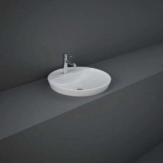 RAK Ceramics Variant Round Drop-In Wash Basin 420mm 1TH with Tap Ledge - Alpine White - VARDI14201AWHA - Envy Bathrooms Ltd