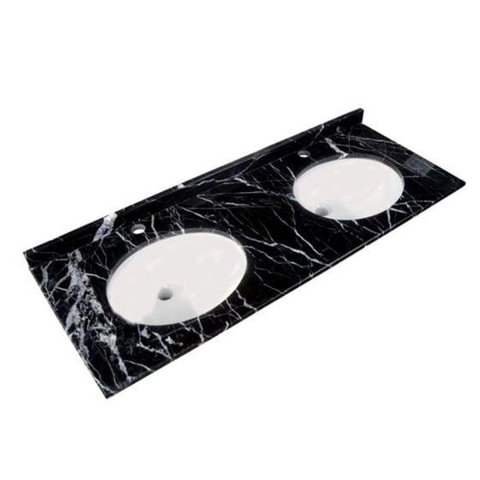 RAK Ceramics Washington 1200mm Marble Countertop & Drop In Basin- 1 Tap Hole - Black - RAKWCM120B1 - Envy Bathrooms Ltd