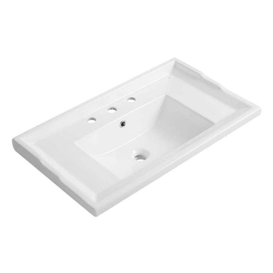 RAK Ceramics Washington 800mm Drop in Basin with 3 Tap Holes - Alpine White - RAKWTN80BAS3 - Envy Bathrooms Ltd