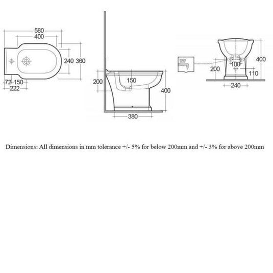 RAK Ceramics Washington Back to Wall Bidet - Alpine White - WT07AWHA - Envy Bathrooms Ltd