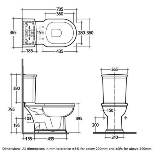 RAK Ceramics Washington Close Coupled Dual Flush Cistern - White - WT10AWHA - Envy Bathrooms Ltd