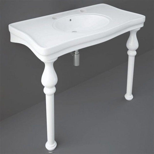 RAK Ceramics Washington Console Deluxe 105cm Basin - 2 Tap Holes - DC0301AWHA - Envy Bathrooms Ltd