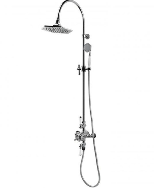 RAK Ceramics Washington Exposed Thermostatic Shower Column with Fixed Head and Shower Kit - Chrome - RAKWTN6001 - Envy Bathrooms Ltd